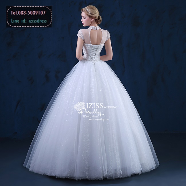 BR170 **พรีออเดอร์**ชุดแต่งงาน&ชุดเจ้าสาวแบบยาวสีขาวเกรดพรีเมี่ยม ดีเทล Luxery หรูหราด้วยคริสตัลใสทอลายเรียงเส้นโชว์ไหล่ละเนินอก ถักต่อตั้งแต่ช่วงคอมาจนถึงช่วงแขน หรูหราไฮโซ สวยโดดเด่นไม่ซ้ำใคร