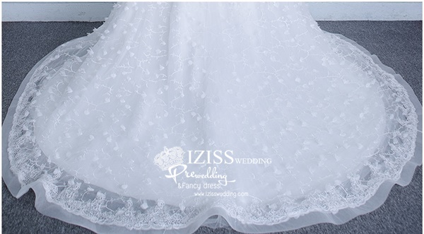 BR293 **พร้อมส่ง**ชุดแต่งงาน&ชุดเจ้าสาวแบบยาวสีขาวเกรดพรีเมี่ยม หรูหราน่ารัก สวยโดดเด่นไม่ซ้ำใคร