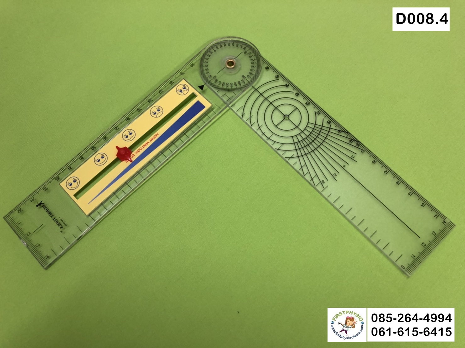 ไม้บรรทัดวัดมุมทางการแพทย์พลาสติก 360 องศา โกนิโอมิเตอร์ ขนาด 8.1 นิ้ว ไม้บรรทัดวัดองศา Goniometer