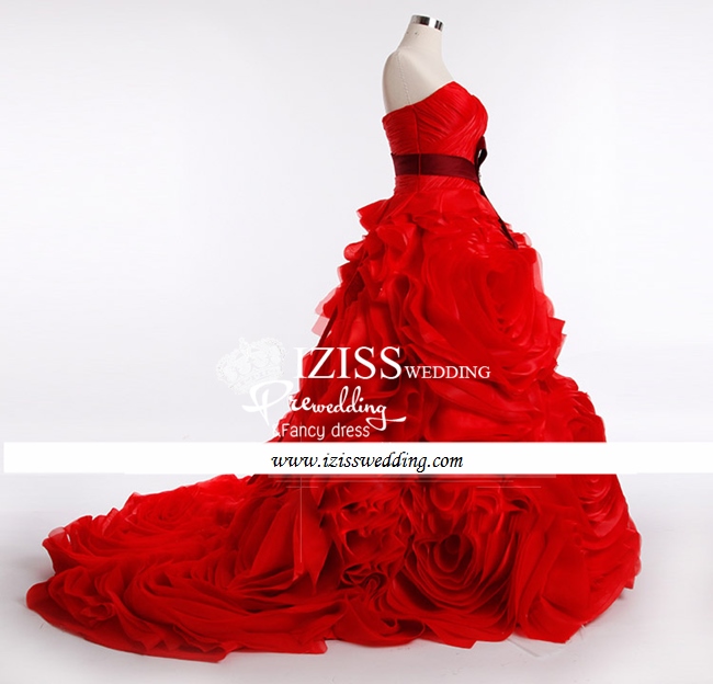 PW244red **พร้อมส่งจำนวนจำกัดค่ะ** ชุดคู่ถ่ายพรีเวดดิ้ง (prewedding dress) & ชุดแต่งงานแฟนซี (Fancy wedding dress)ชายหญิง "ธีมสีแดง"