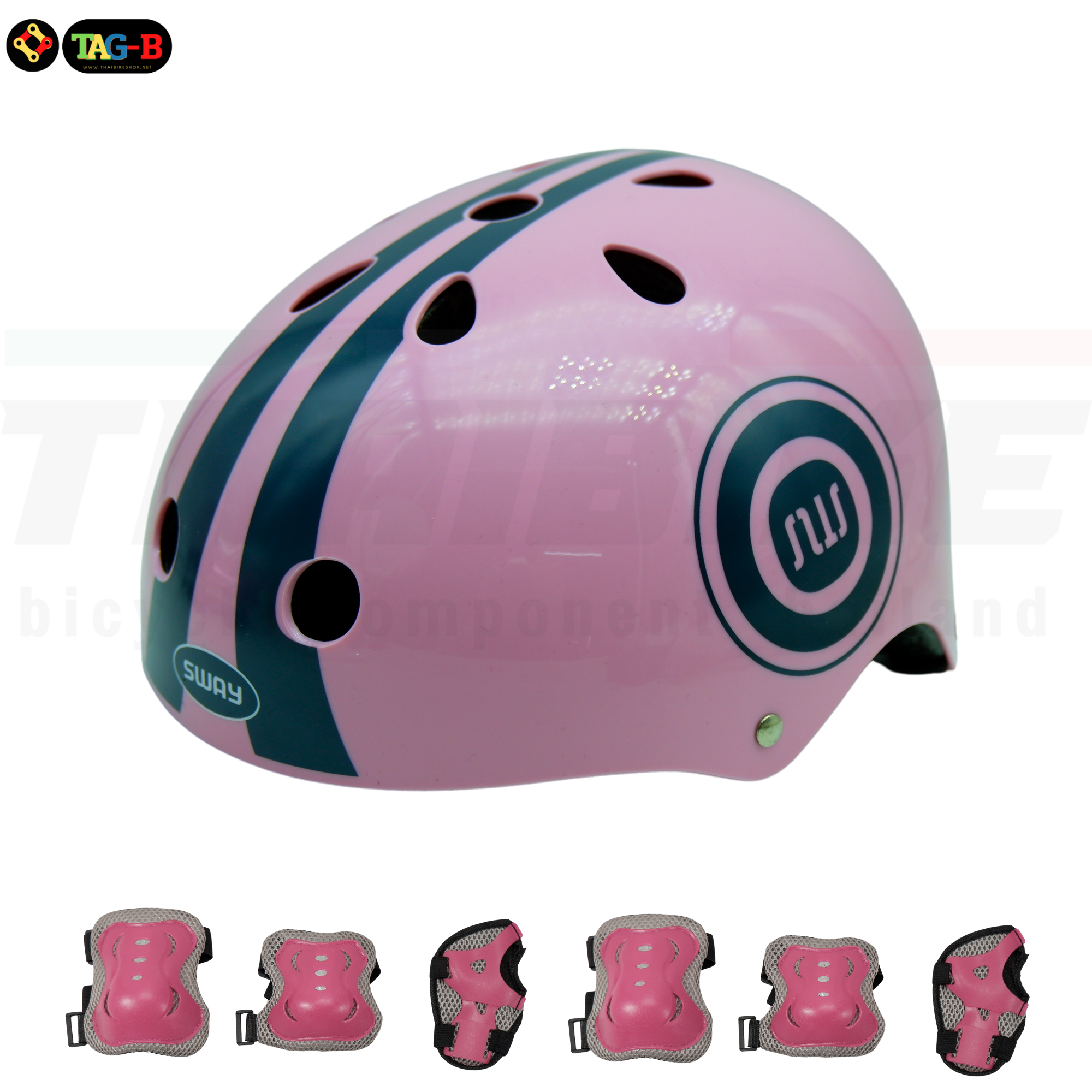 ชุดอุปกรณ์เซฟตี้เด็ก ขนาด S สำหรับปั่นจักรยาน สเก็ต โรลเลอร์เบลด พร้อมหมวกกันน็อคและที่ป้องกัน 6 ชิ้น