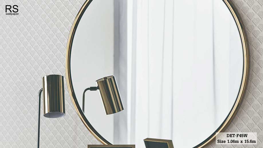 วอลเปเปอร์เทกเจอร์ผ้า สไตล์โมเดิร์นลายตาข่าย สีเทาอ่อน DET-F45W