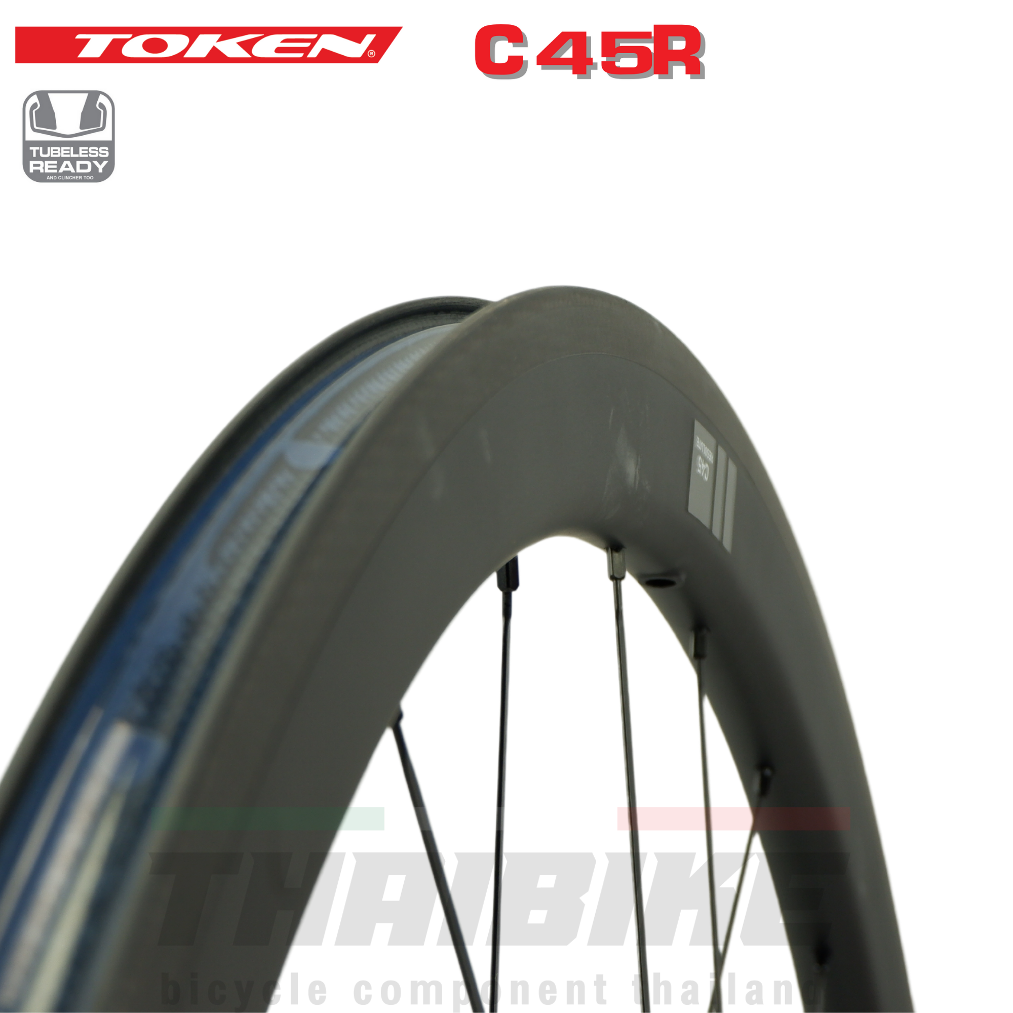 ล้อจักรยานเสือหมอบคาร์บอน TOKEN C45R/C45D แบบเซรามิค FULL CARBON