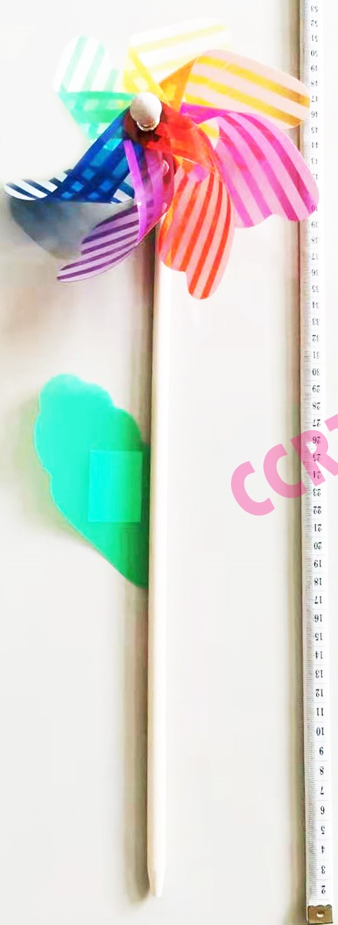 กังหันลมสีสดก้านไม้ 47 ซม.