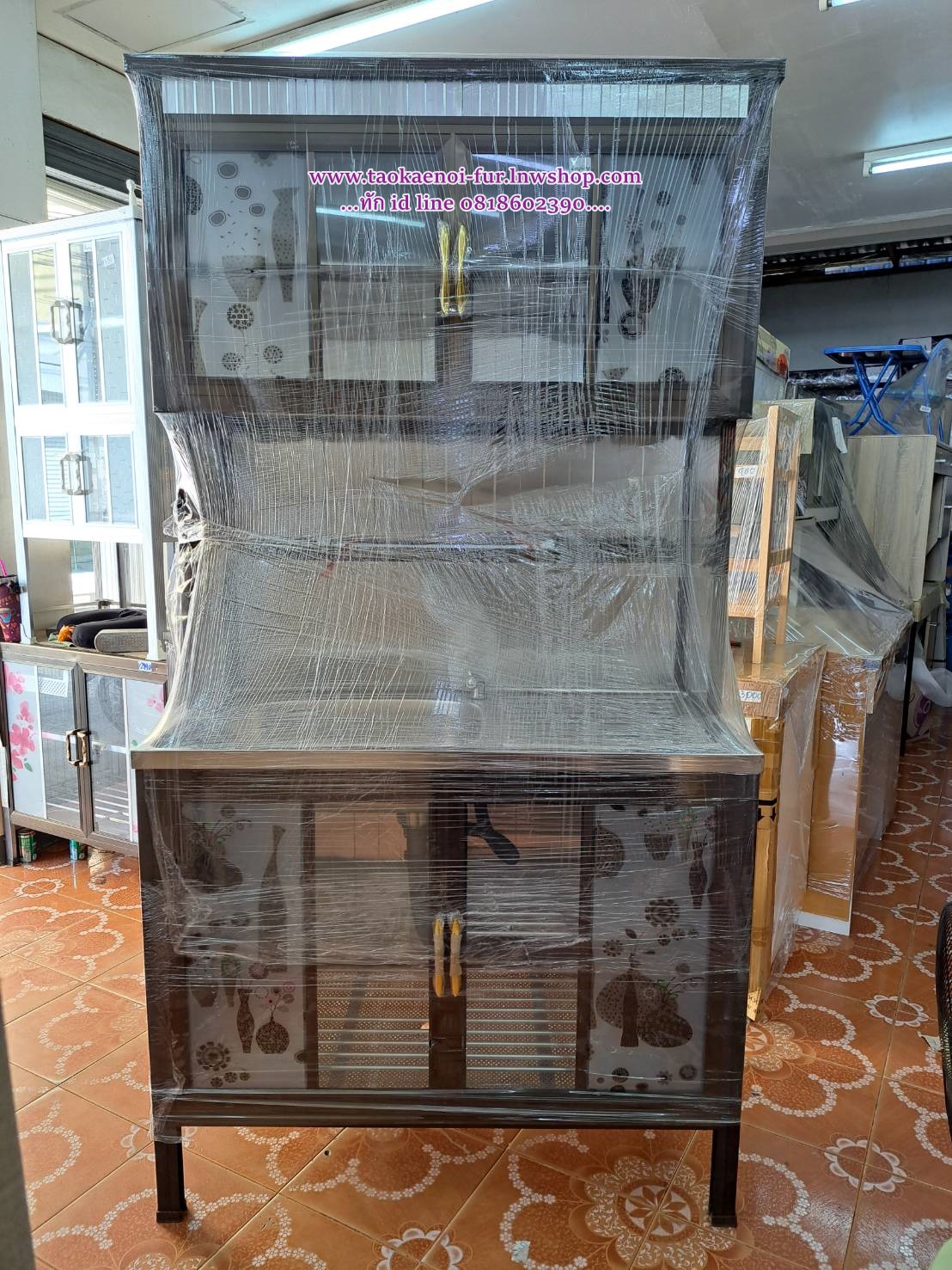 TSL-L ตู้ซิงค์-สูง (เสาเหลี่ยม+ขอบเหลี่ยม) โครงมีเนียม