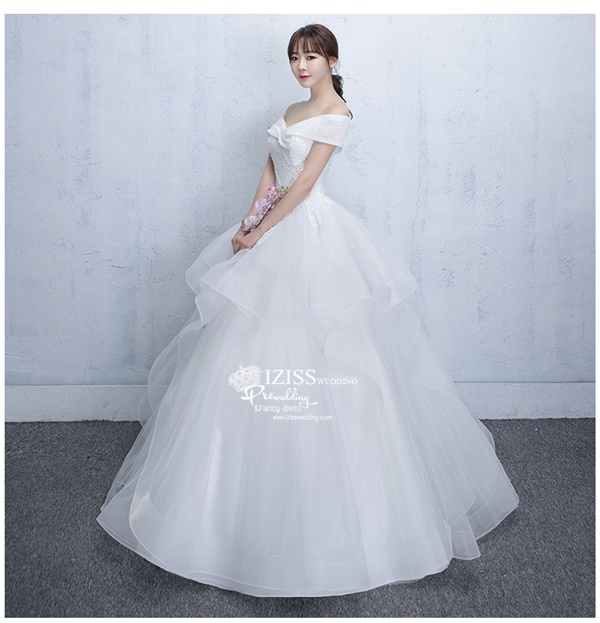 BR294 **พรีออเดอร์**ชุดแต่งงาน&ชุดเจ้าสาวแบบยาวสีขาวเกรดพรีเมี่ยม หรูหราน่ารัก สวยโดดเด่นไม่ซ้ำใคร