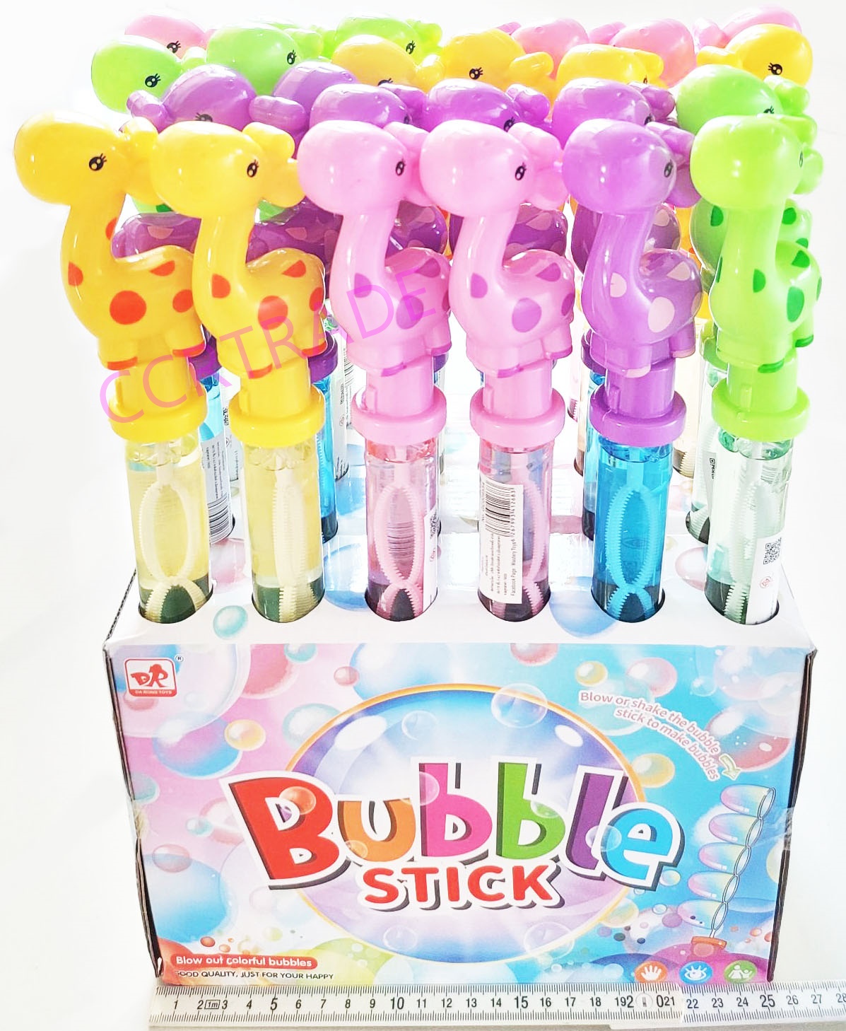 กระบองเป่าฟองยีราฟสีหวาน 37 ซม.กล่อง(1x24)