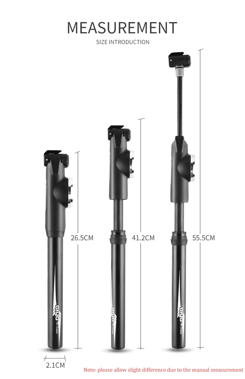 สูบลมจักรยานพกพา GIYO GP-871E 120PSI