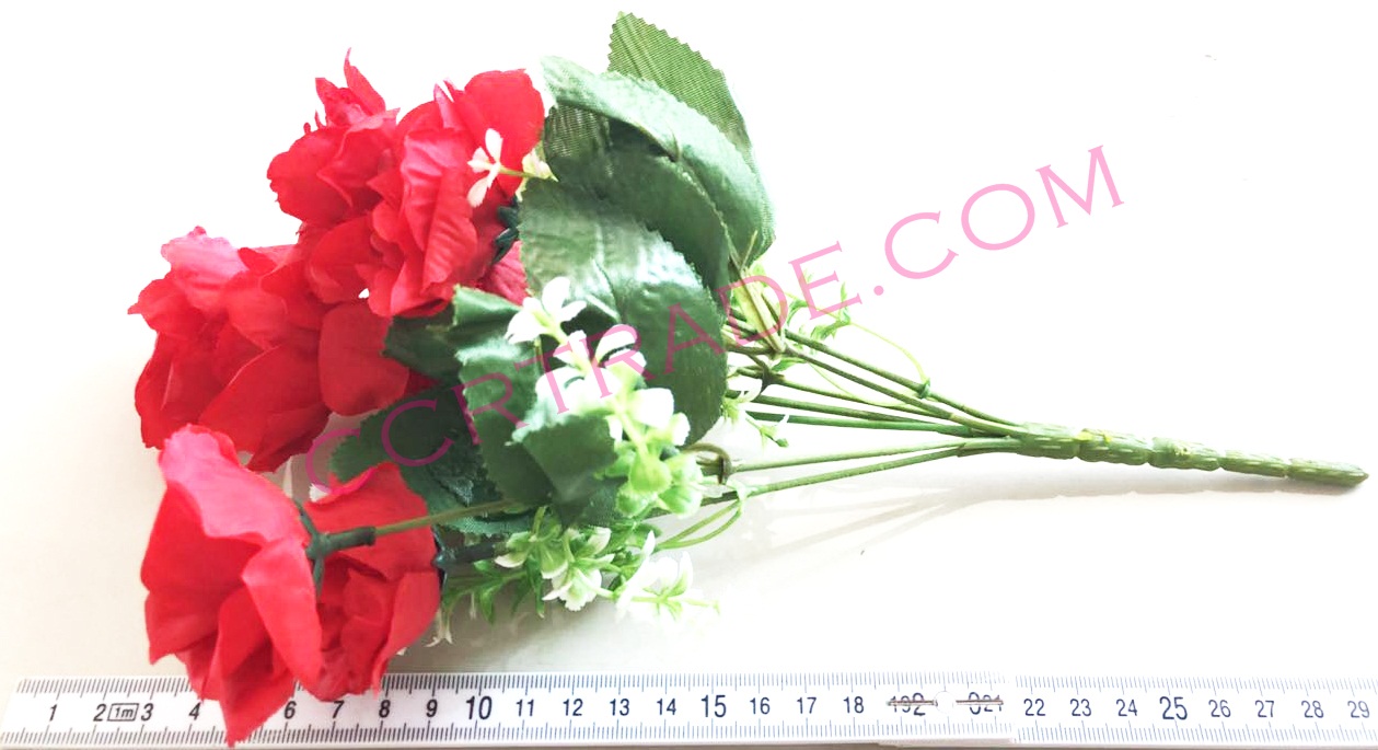 ดอกกุหลาบซ้อน 7 ดอก คละสี 31.5 ซม.(งานสวย)