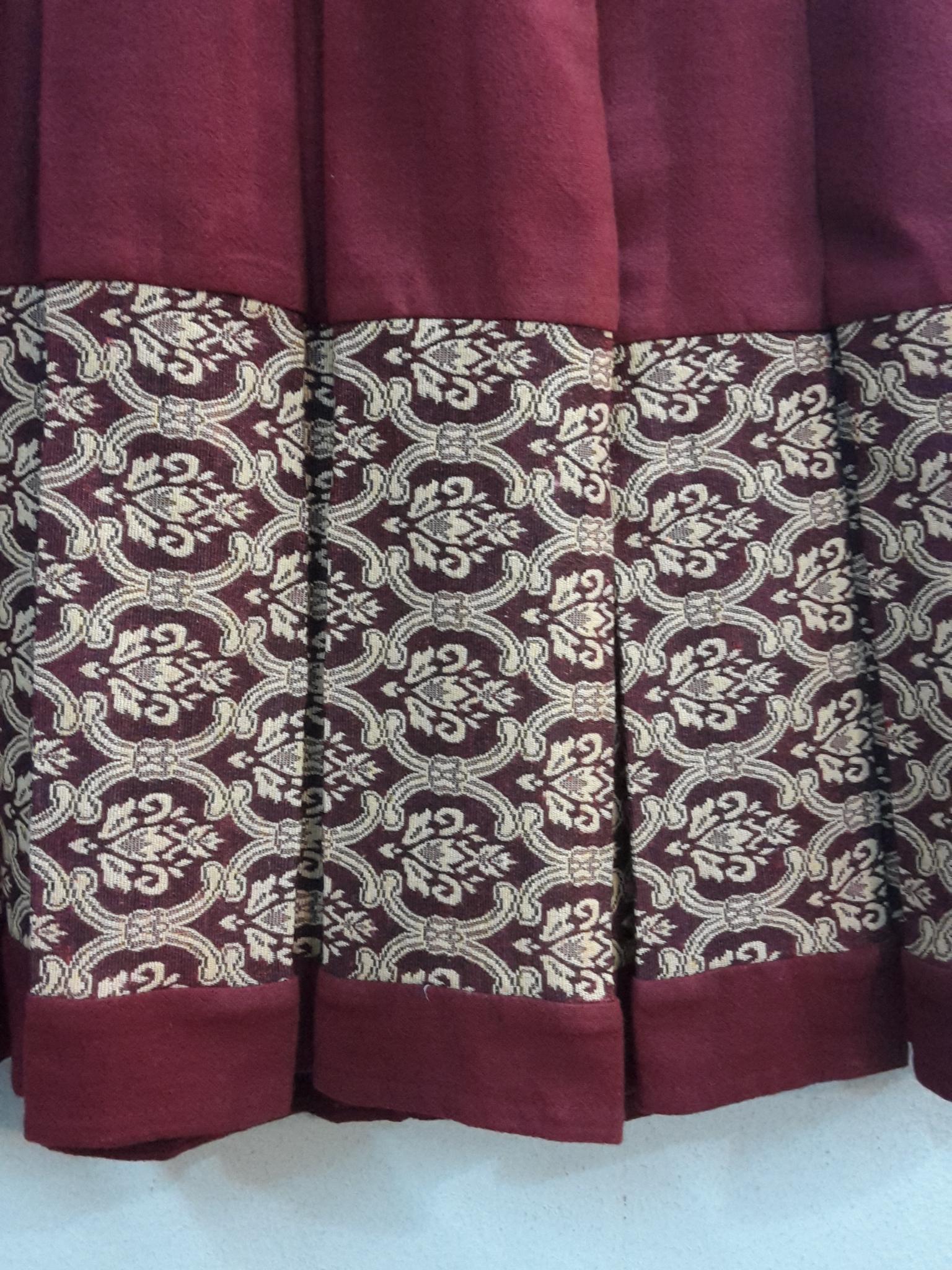 กระโปรงผ้าไทยสำเร็จรูป กระโปรงผ้าฝ้ายต่อผ้าท่อนากา กระโปรงผ้าฝ้ายนากาทรงทวิท กระโปรงผ้าฝ้ายวัยรุ่น