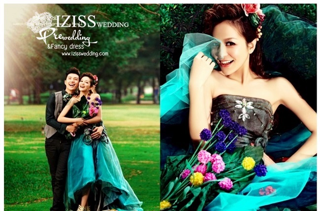 PW193 - Pre order ชุดคู่ถ่ายพรีเวดดิ้ง (prewedding dress) & ชุดแต่งงานแฟนซี (Fancy wedding dress)ชายหญิง "ธีมสีเขียว-น้ำตาล"