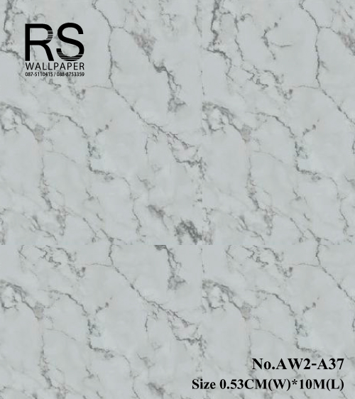 วอลเปเปอร์ลายหินอ่อน พื้นสีเทา ลายสีดำ AW2-A37