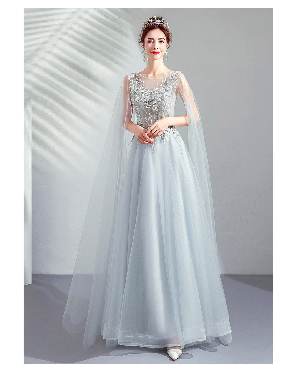 DL104 **พรีออเดอร์** ชุดออกงานสีเทา ชุดราตรี เดรสยาวออกงาน (Night party dresses) ชุดไปงานแต่งงานสวยๆ "ธีมสีเทา"