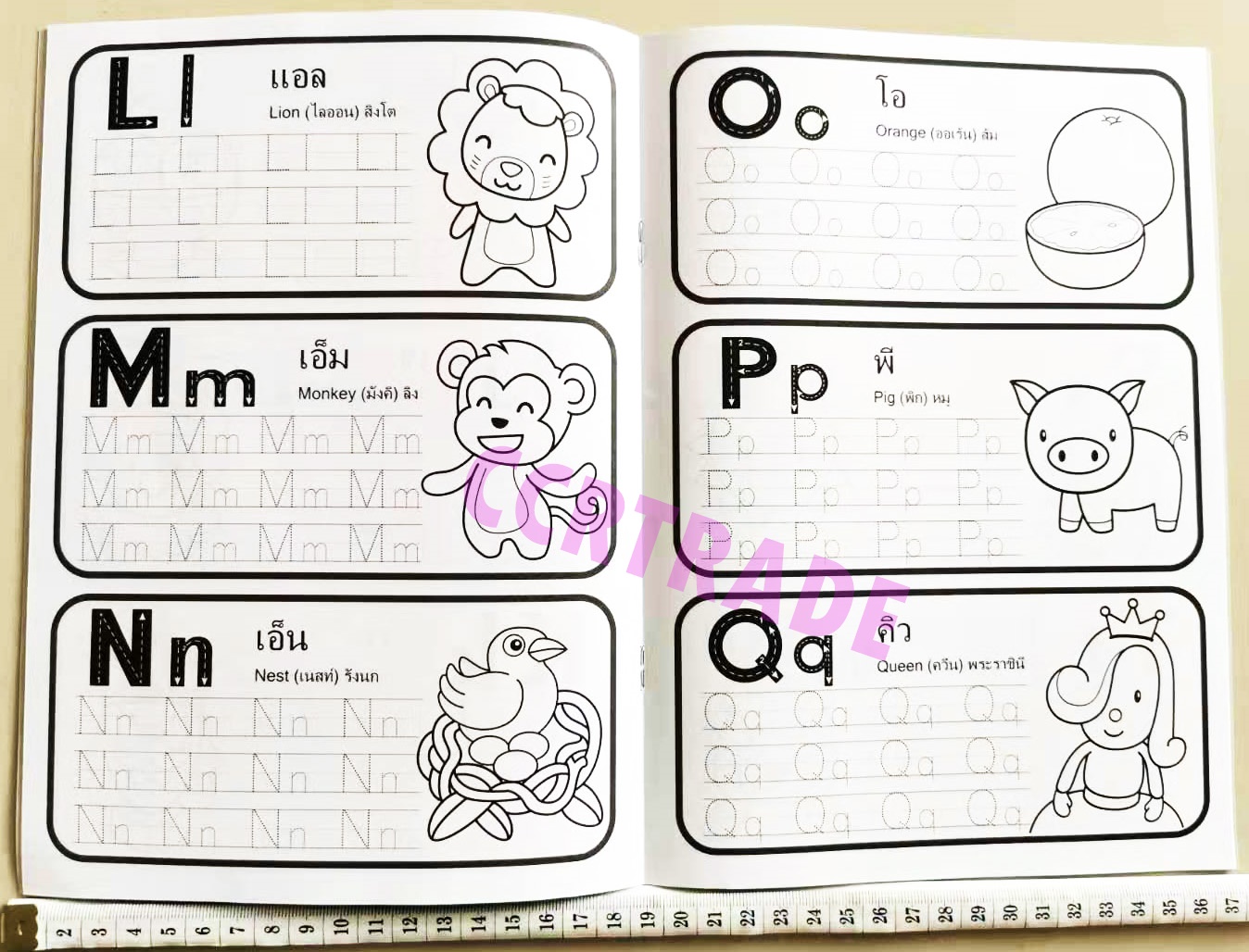 สมุดคัดลายมือและระบายสี+สีเทียนซาจา 8 แท่ง 27 ซม.(มี มอก.)