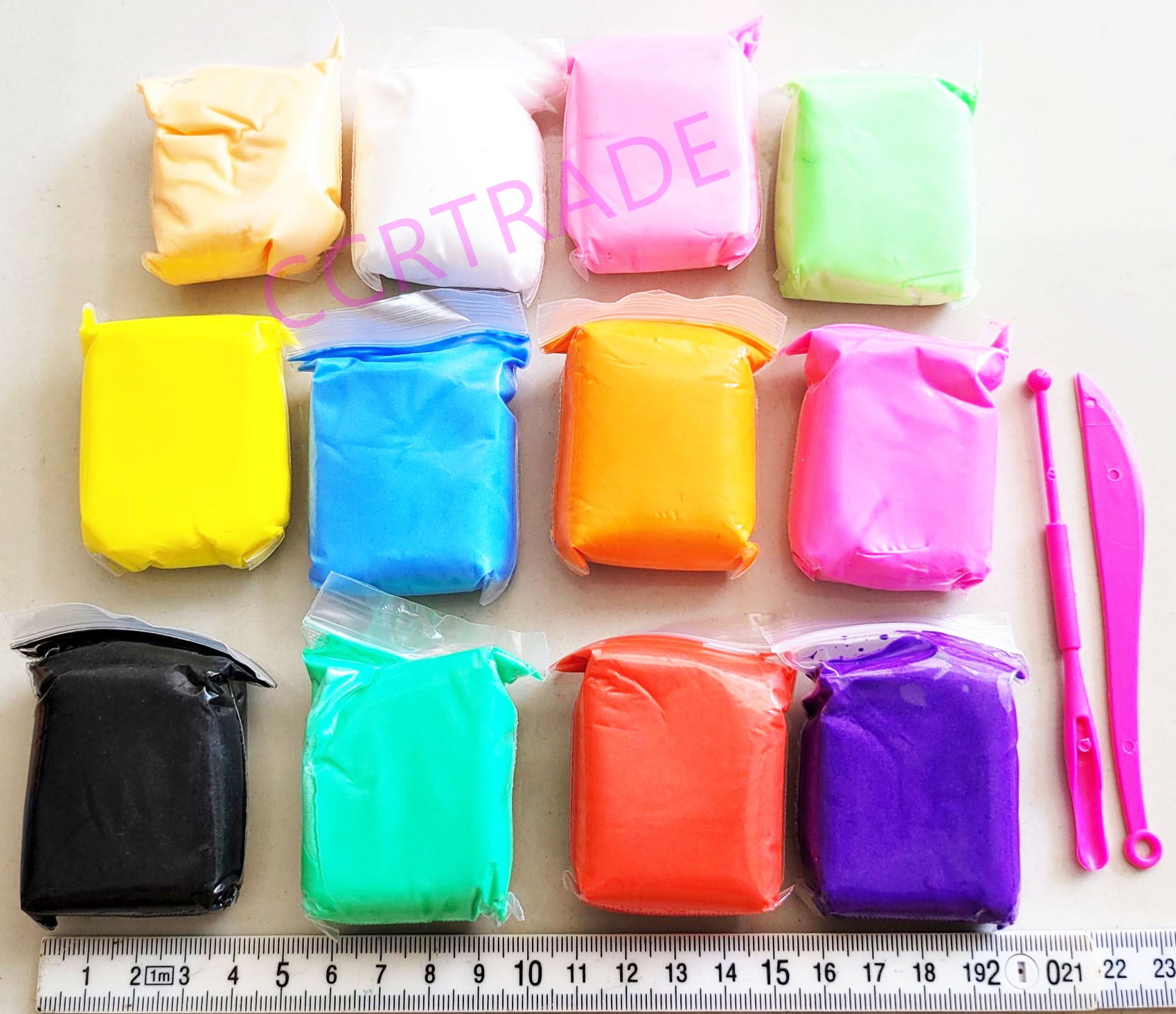 เซ็ทแป้งโด 12 สี+อุปกรณ์ถุง 23 ซม.