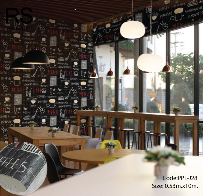 วอลเปเปอร์ลายกระดานดำ แก้วกาแฟ PPL-J28