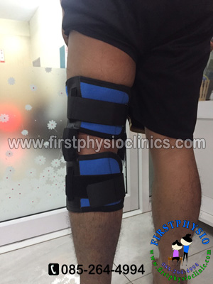 อุปกรณ์พยุงเข่าปรับองศาได้แบบสั้น/ประคองเข่าปรับมุม/พยุงเข่าแกนอลูมิเนียม Hinge Knee Support