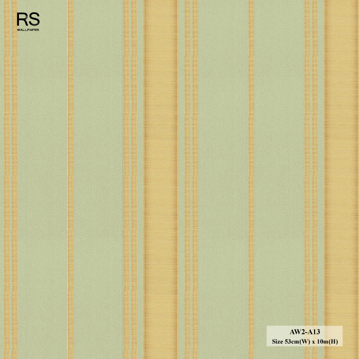 วอลเปเปอร์ลายทาง สีฟ้าอมเทาสลับทอง AW2-A13