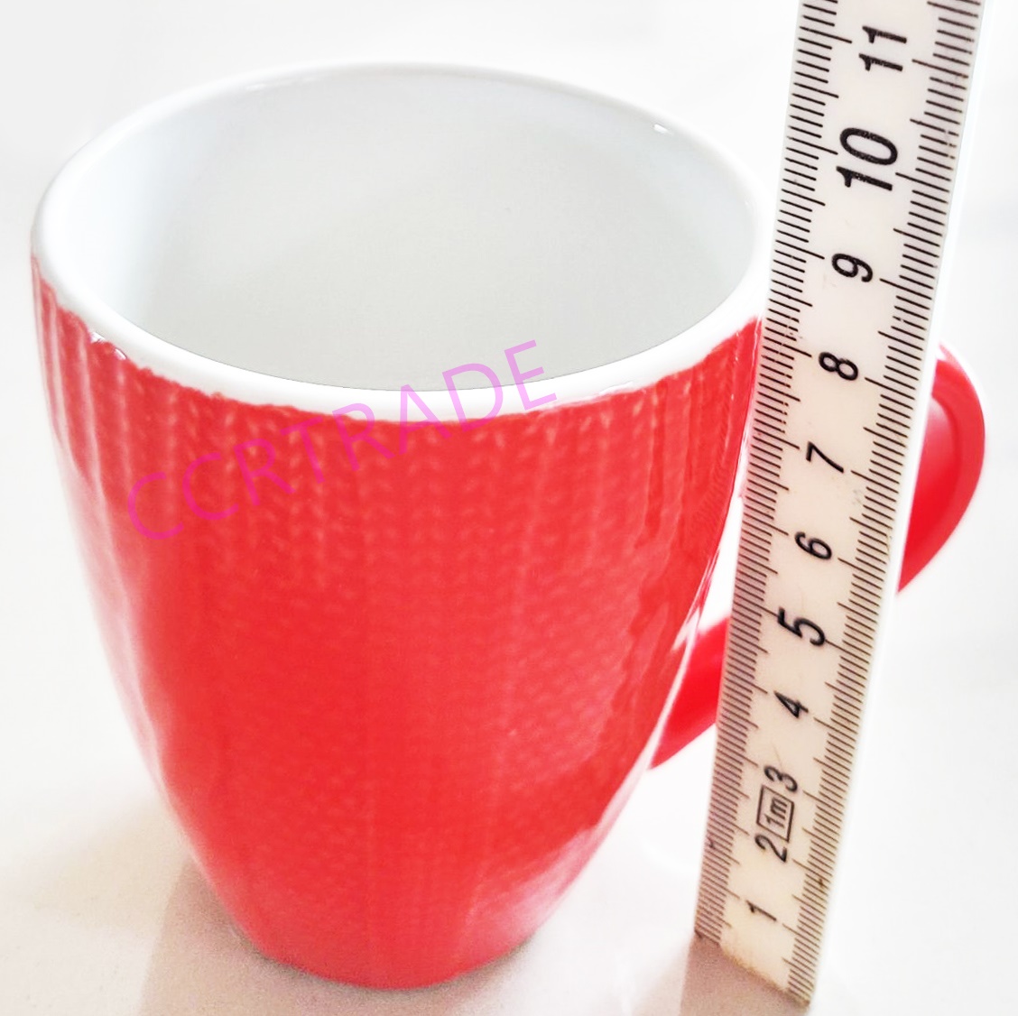 แก้วกระเบื้องสีสด มีหูจับ 7x8 ซม.(งานหนา)