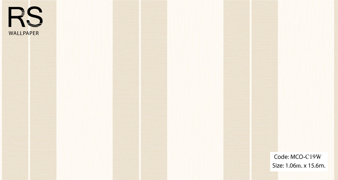 วอลเปเปอร์ลายทางสีครีม(เนื้อ)สลับขาว MCO-C19W