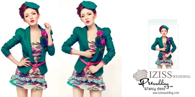 PW009 - **เลิกผลิตค่ะ** ชุดคู่ถ่ายพรีเวดดิ้ง (prewedding dress) & ชุดแต่งงานแฟนซี (Fancy wedding dress)ชายหญิง "ธีมสีเขียว"