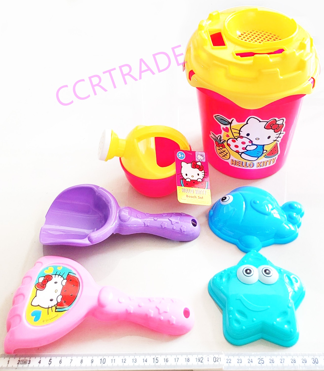 ชุดเล่นทรายคิตตี้+กาถุงตาข่าย 14x27.5 ซม.(ลิขสิทธิ์แท้)(1x3)