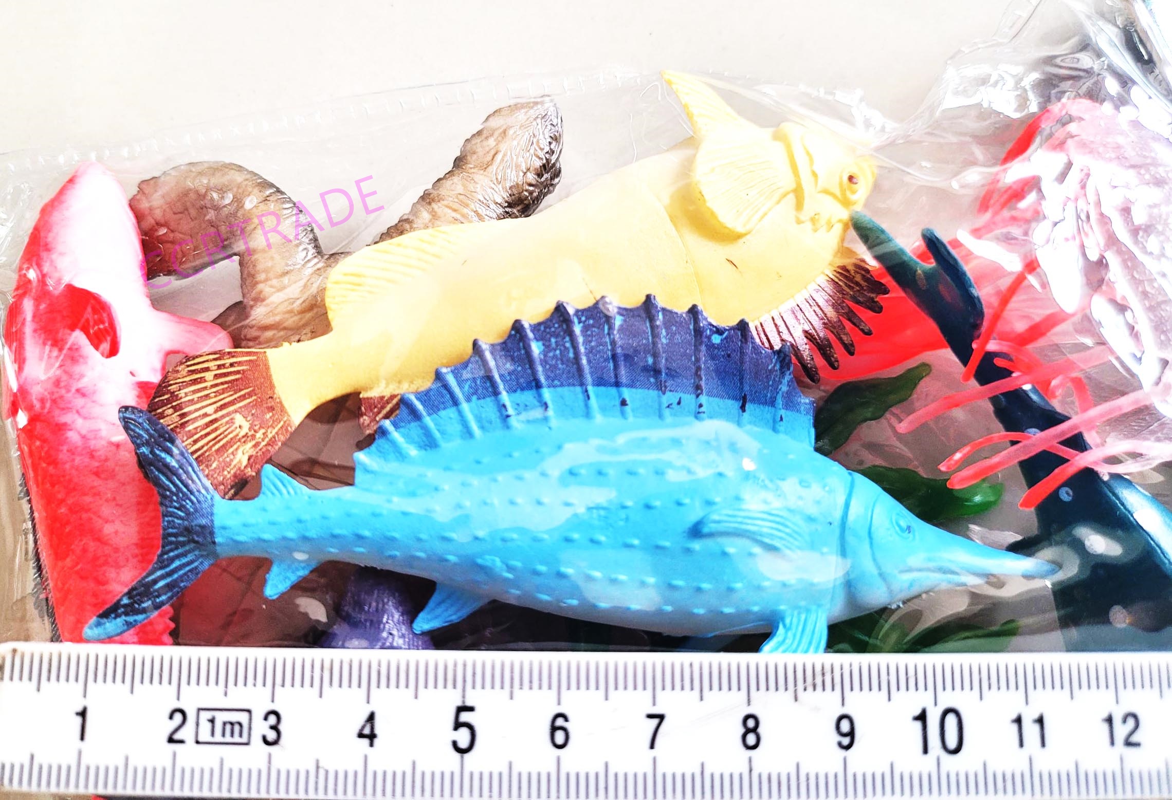 เซ็ทโมเดลสัตว์โลกใต้ทะเล 14 ชิ้นถุง PVC 21.5x26 ซม.(1x3)