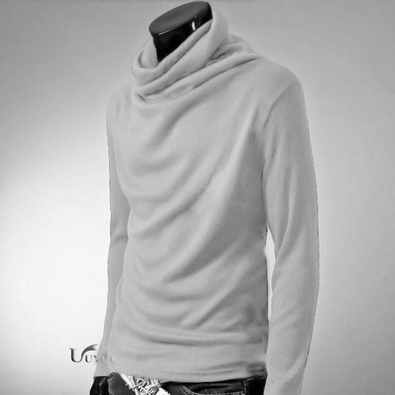 พร้อมส่ง เสื้อคอเต่าผู้ชาย สีเทาอ่อน ใส่กันหนาว