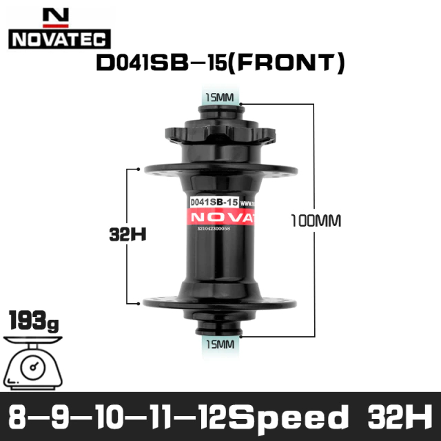 ดุมจักรยาน Novatec -D442 D041 2/4 bearing is รองรับ 8/9/10/11/12 speed แบบ 32H