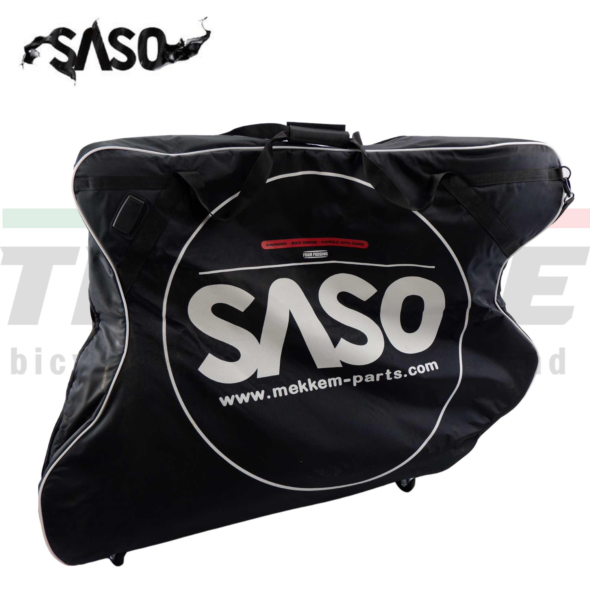 กระเป๋าใส่จักรยาน THAIBIKE SASO แบบถอดสองล้อ พร้อมโครงเหล็กกันกระแทก #แถมฟรีถุงใส่ล้อ 2 ถุง