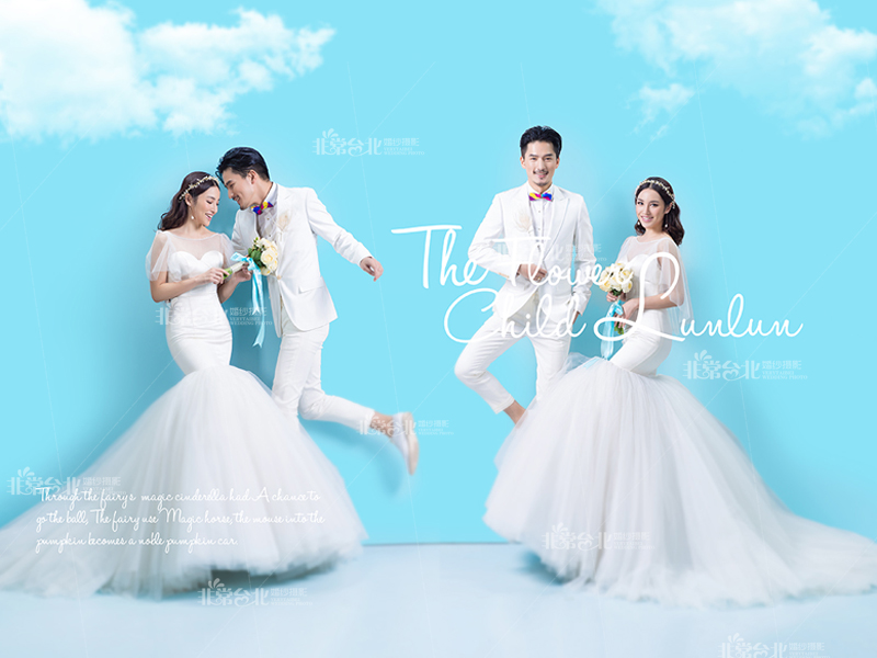 PW400- **พรีออเดอร์**ชุดคู่ถ่ายพรีเวดดิ้ง (prewedding dress) & ชุดแต่งงานแฟนซี (Fancy wedding dress)ชายหญิง "ธีมสีขาว"