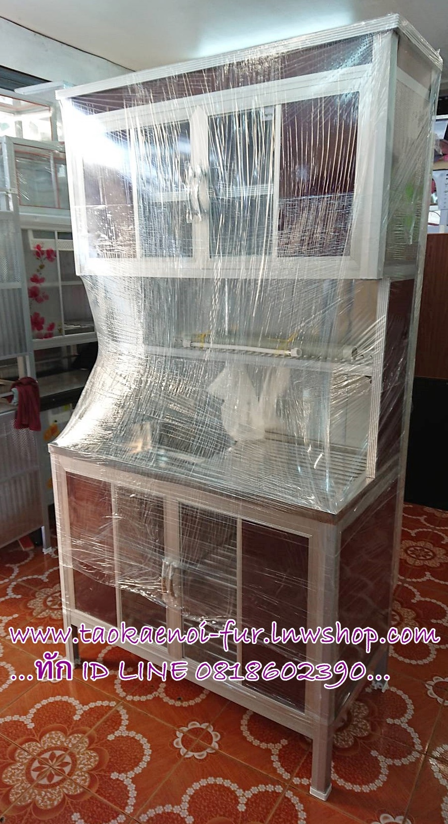 TSL-L ตู้ซิงค์-สูง (เสาเหลี่ยม+ขอบเหลี่ยม) โครงมีเนียม