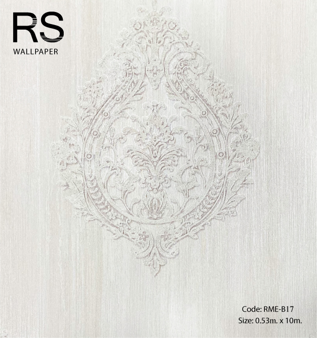 วอลเปเปอร์ลายหลุยส์คลาสสิคมีกลิตเตอร์สีเงิน RME-B17