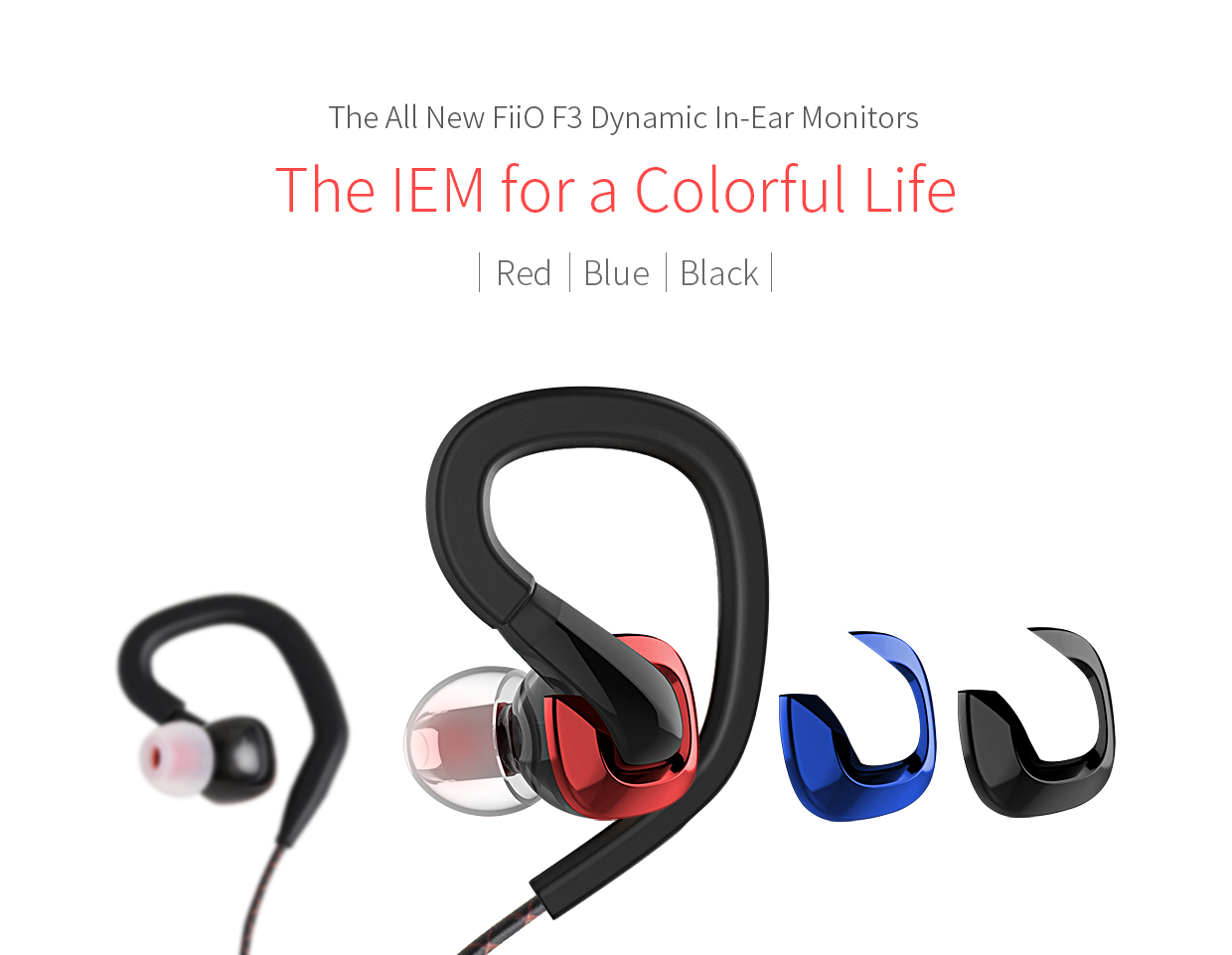 ขาย FiiO F3 หูฟัง IEM ไดร์เวอร์ Graphene แบบใหม่ล่าสุด บอดี้เปลี่ยนสีได้ พร้อมสายถักกับจุกหูฟังแบบใหม่