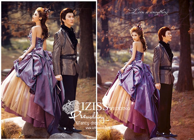 PW022 -**เลิกผลิตค่ะ** ชุดคู่ถ่ายพรีเวดดิ้ง (prewedding dress) & ชุดแต่งงานแฟนซี (Fancy wedding dress) "ธีมสีม่วง"