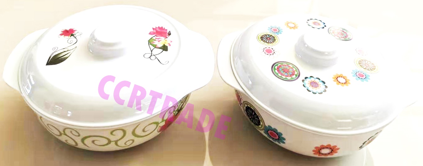 ชามเมลามีน+ฝาปิด 7 นิ้ว คละลาย