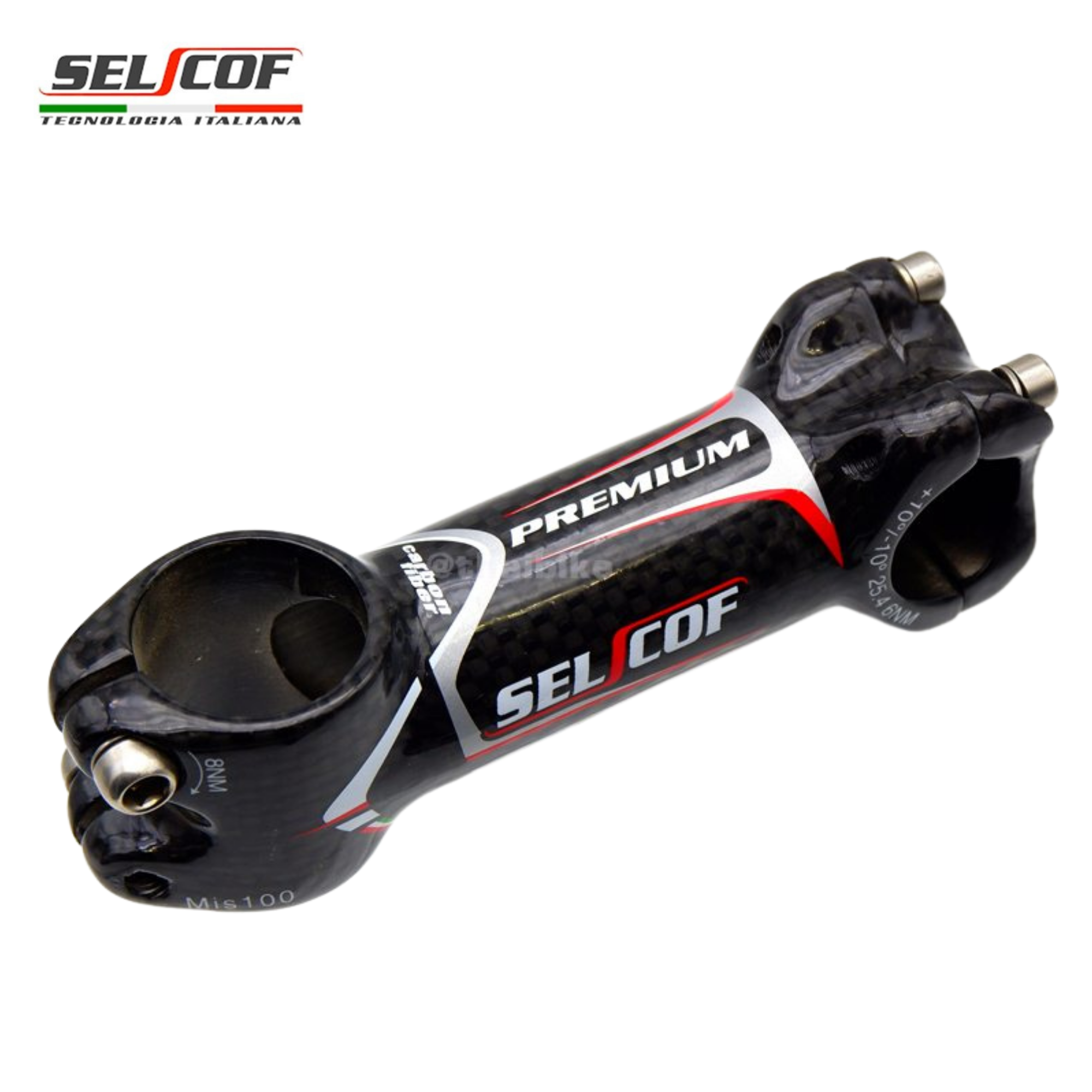 สเต็มจักรยานอลูมิเนียมเคลือบคาร์บอน SELCOF KA04W +-10 25.4mm