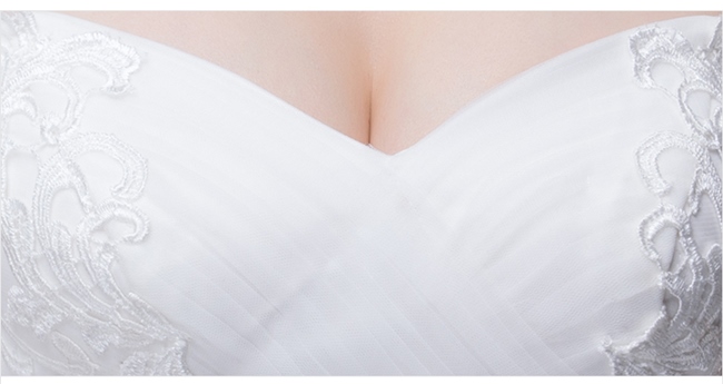 BR135 **พรีออเดอร์**ชุดแต่งงาน&ชุดเจ้าสาวแบบยาวสีขาวเกรดพรีเมี่ยม เปิดไหล่ มีแขน หรูหราน่ารัก สวยโดดเด่นไม่ซ้ำใคร