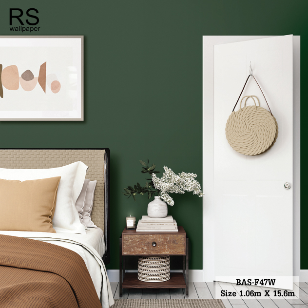 วอลเปเปอร์ สีเขียวเข้ม BAS-F47W