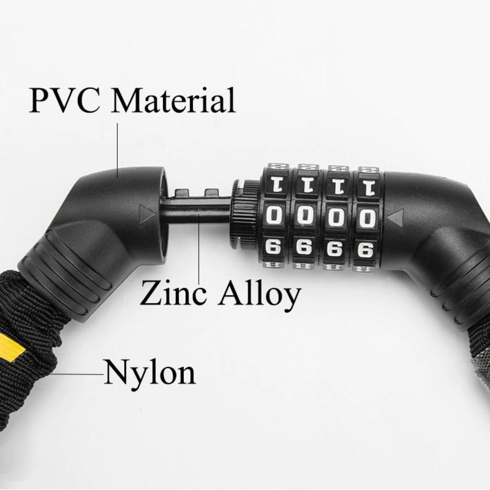 สายล็อคจักรยานโซ่ 4 รหัส ULAC รุ่น A600C เปลี่ยนรหัสได้