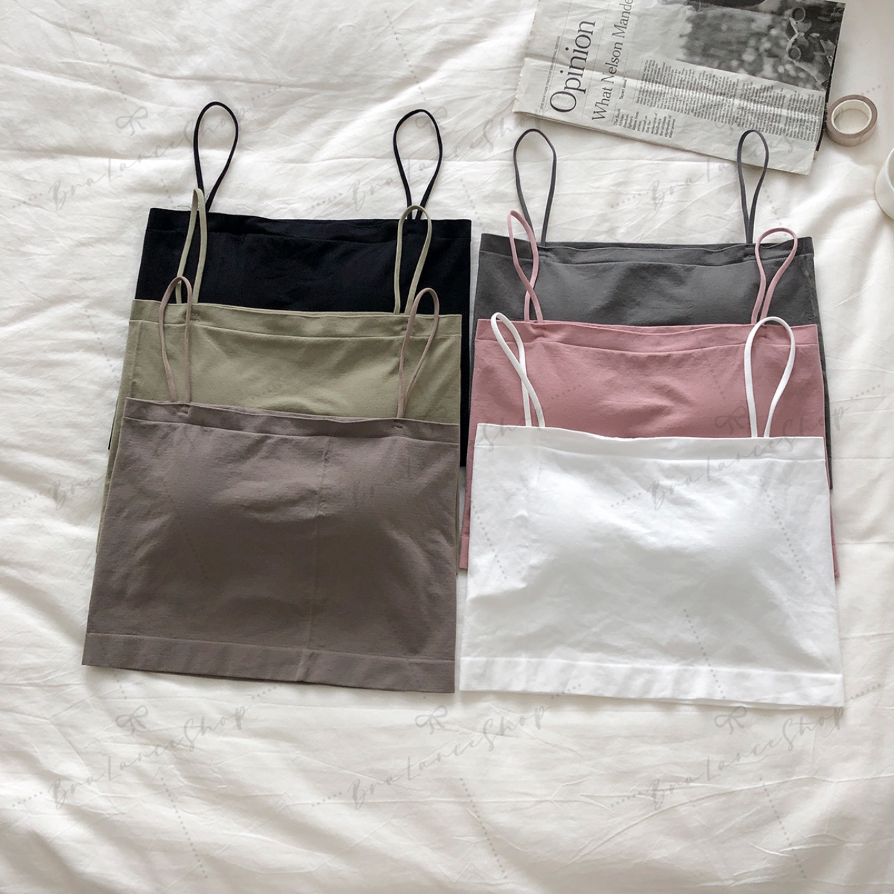 BLS✿1803 เสื้อสายเดี่ยวผ้าทอนิ่มยืด