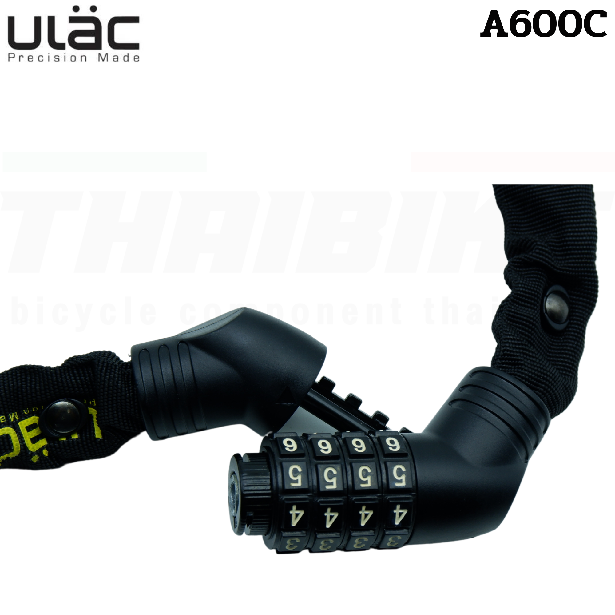 สายล็อคจักรยานโซ่ 4 รหัส ULAC รุ่น A600C เปลี่ยนรหัสได้