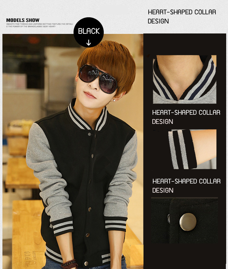 เสื้อเบสบอล ดำ-เทา Baseball Jacket ฺBlack-Grey