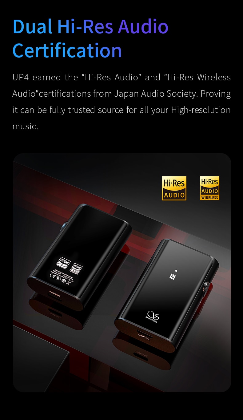 ขาย SHANLING UP4 DAC & AMP พกพารองรับ Bluetooth5.0 , LDAC , HWA , atpX HD , aptX LL , 96kHz/24bit