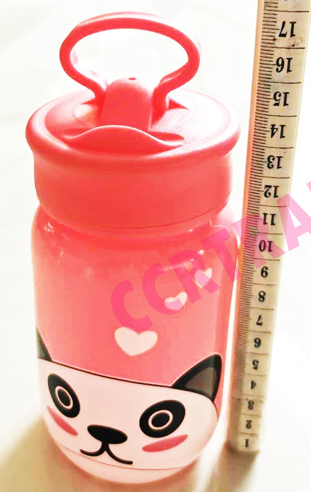 กระบอกแก้วการ์ตูน+ฝาหิ้ว 16 ซม.(งานหนา)