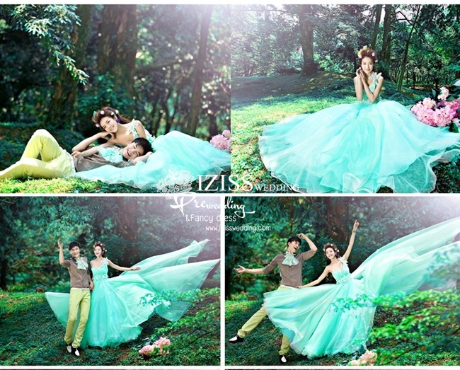 PW186 - Pre order ชุดคู่ถ่ายพรีเวดดิ้ง (prewedding dress) & ชุดแต่งงานแฟนซี (Fancy wedding dress)ชายหญิง "ธีมสีเขียว"