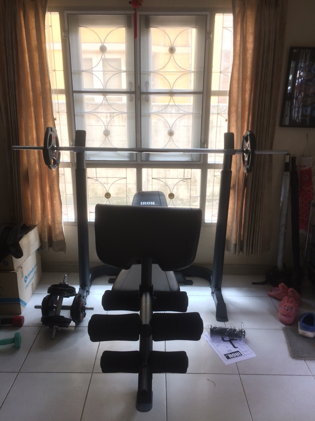 ขายม้าดัมเบลพร้อม rack รุ่น IRON 308