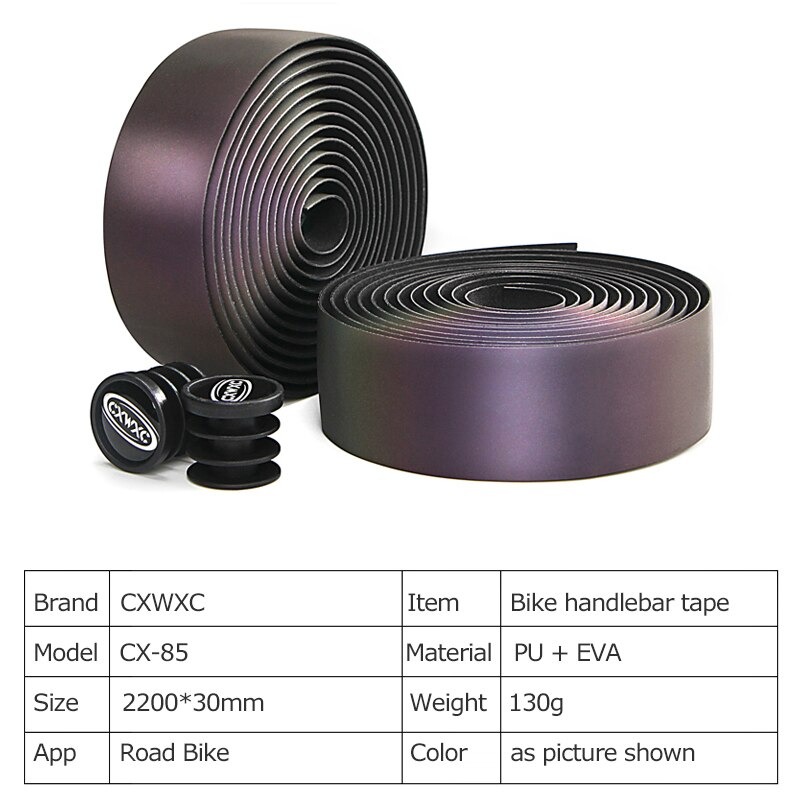 ผ้าพันแฮนด์จักรยาน CXWXC Non-slip Reflective Bike เปลี่ยนสีตามมุมมอง 1 คู่ 2 อัน 1 คัน