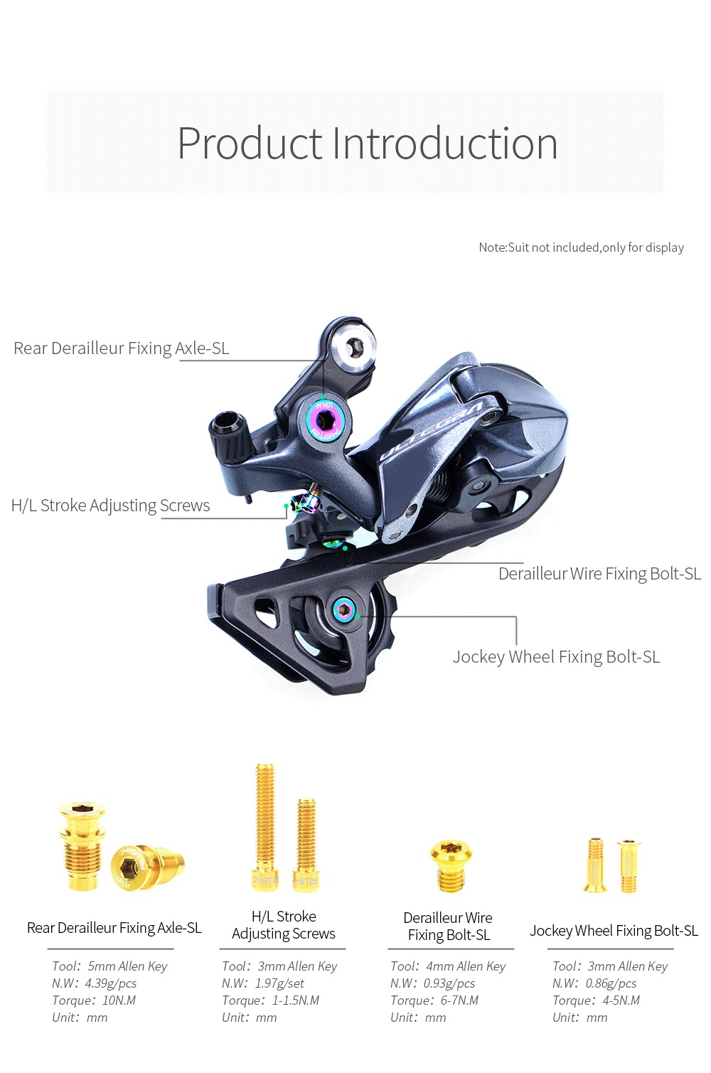 ชุดเซ็ตน็อตไทเทเนี่ยมแท้ RISK สำหรับชุดขับ SHIMANO ULTEGRA R8000