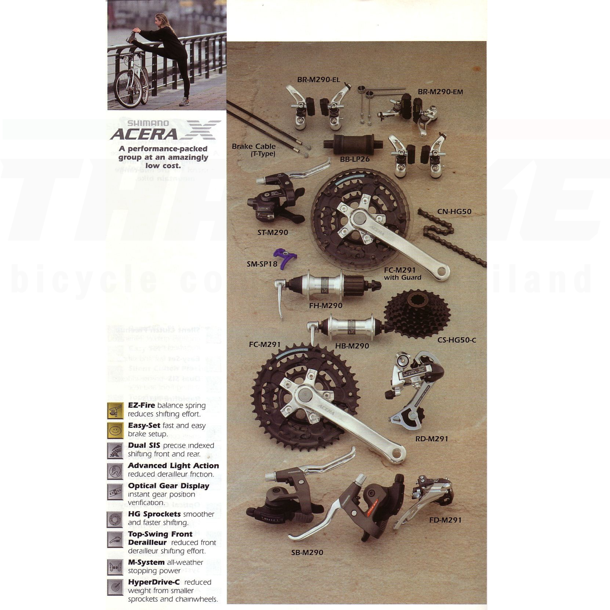 กรุ๊ปเซท ชุดเกียร์จักรยานเสือภูเขา SHIMANO ACERA X 3x7SPD รวมดุม